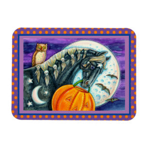 ÍMAN CAVALO MÁGICO PRETO, OWL, JACK O LANTERN & SKULLS