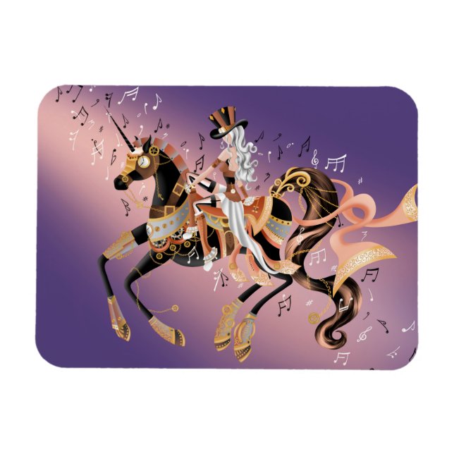 Íman Cavalo Mecânico Steampunk & Magnet Flexível para D (Horizontal)
