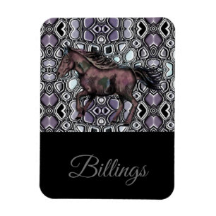 Íman Cavalo na design de corrida Roxo-Matiz/Nome
