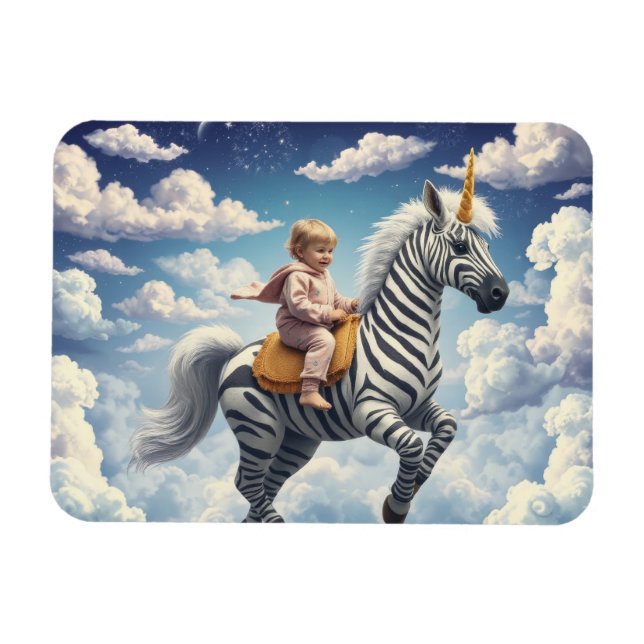 Íman Cavalo Unicórnio Zebra Mágico (Horizontal)