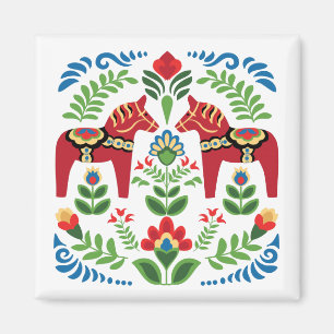 Íman Cavalos de Dala do sueco vermelhos