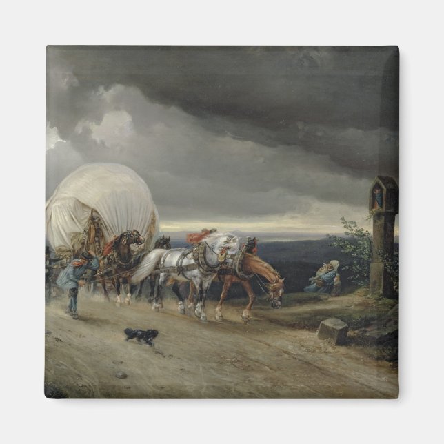 Íman Cavalos Desenhando Carrinhos em um Morro, 1856 (Frente)