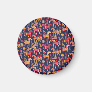 Íman Cavalos escandinavos: Design decorativa sem costur