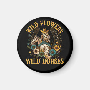 Íman Cavalos Florais Selvagens 2026 Artísticos