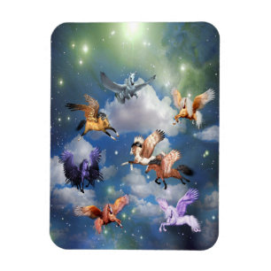 Íman Cavalos Voadores Coloridos de Pegasus o Mito é Rea