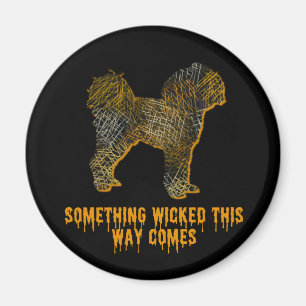 Íman Cavapoo Cachorro Silhout Diversão Halloween Magnet