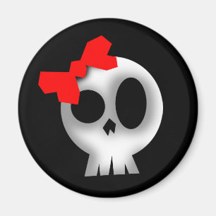 Íman Caveira Bonito com Arco Vermelho