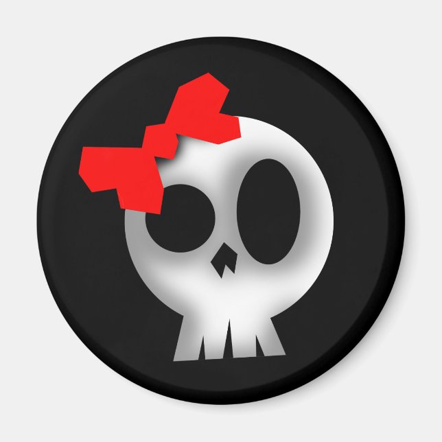 Íman Caveira bonito com Arco Vermelho (Frente)