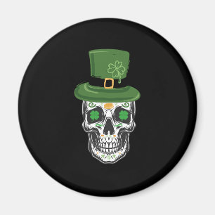 Íman Caveira de Açúcar Dia de São Patrício Leprechaun T