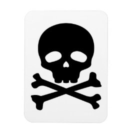 Íman Caveira de Pirata Preta em Fundo Branco