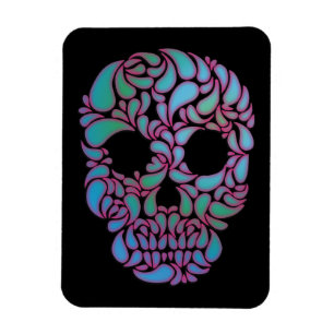 Íman Caveira de Teardrop-Candy em Azul, Verde e Rosa