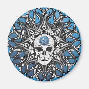 Íman Caveira do gótico - Azul