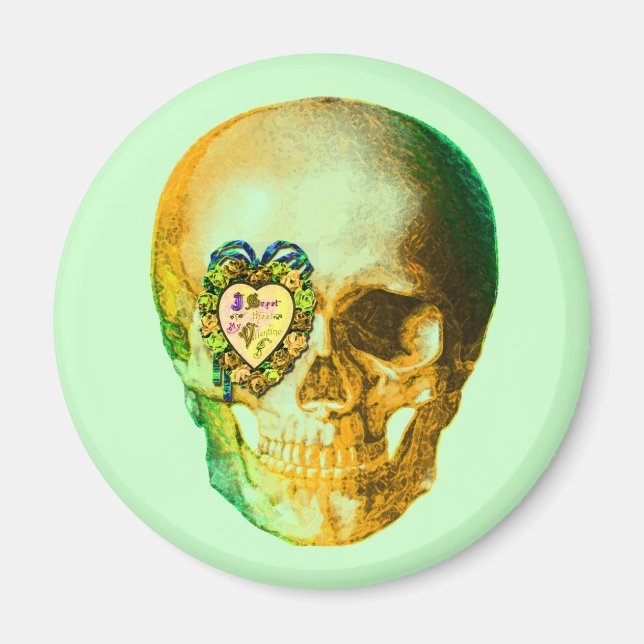 Íman Caveira do Namorados Dourado (Frente)