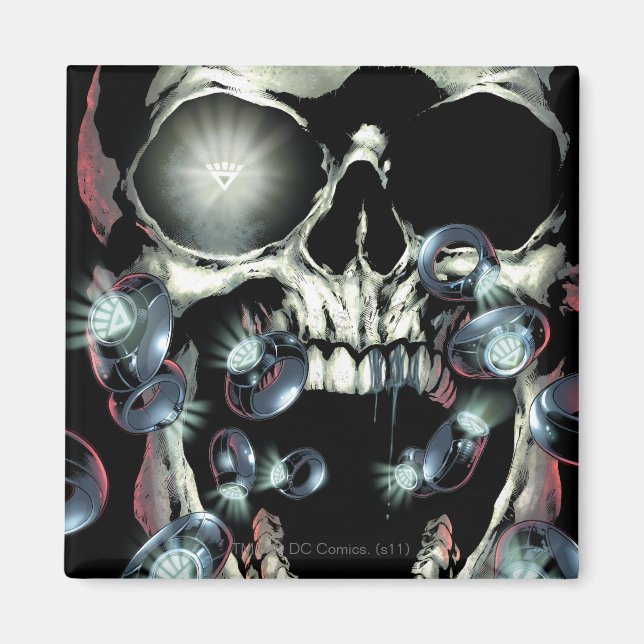 Íman Caveira e Anéis - Cor (Frente)