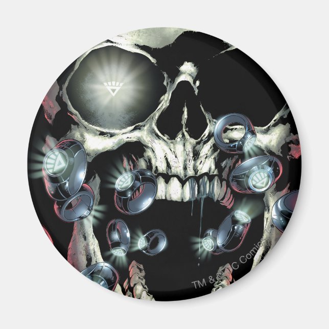 Íman Caveira e Anéis - Cor (Frente)