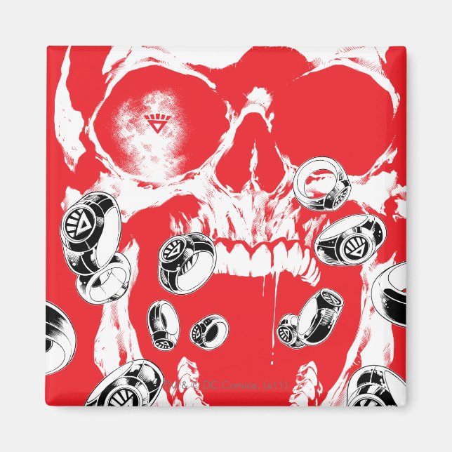 Íman Caveira e anéis - Vermelho (Frente)