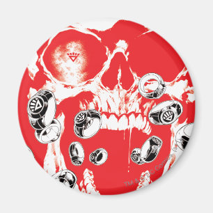 Íman Caveira e anéis - Vermelho