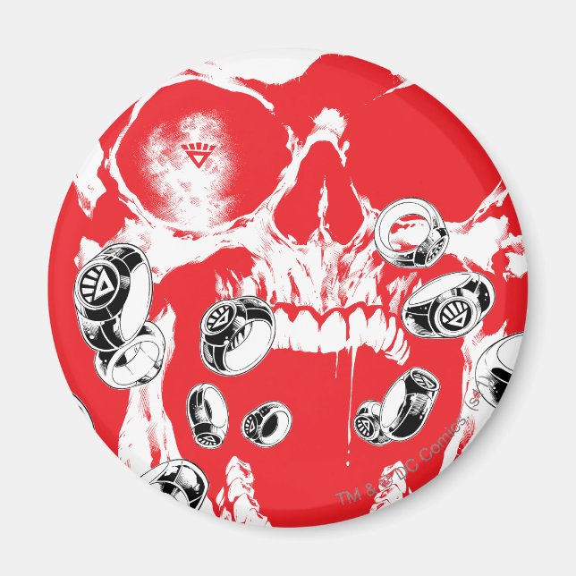 Íman Caveira e anéis - Vermelho (Frente)