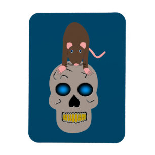 Íman Caveira Gótica e Halloween Rato