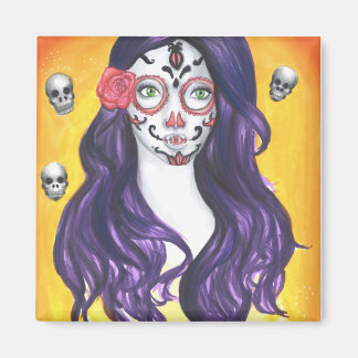 Íman Caveira - Magneta quadrada de 2 Polegadas