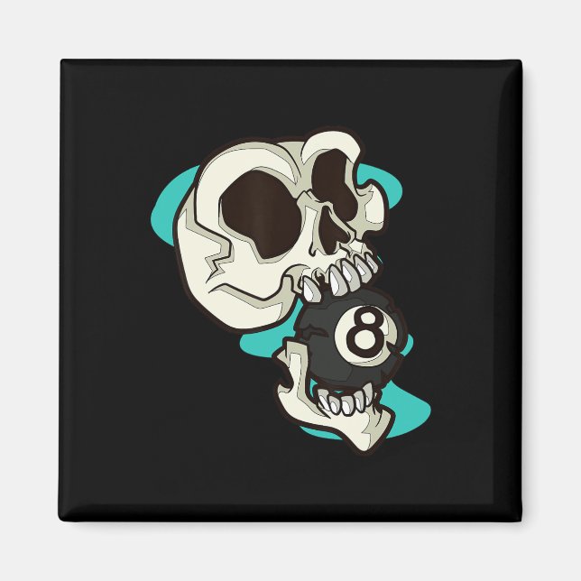 Íman Caveira Segurando 8 Ll Piscina Edgar Arte Esquelét (Frente)