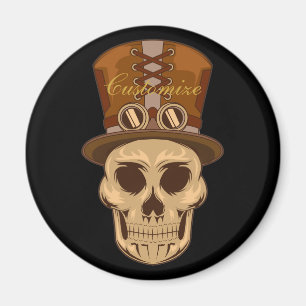 Íman Caveira Steampunk em Top Hat Thunder_Cove