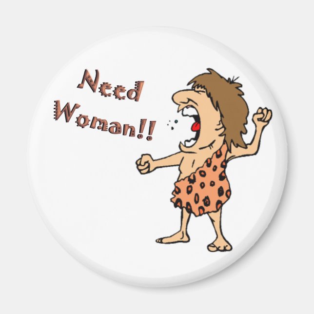 Íman Caveman Round Magnet (Frente)