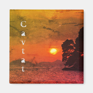 Íman Cavtat, vista croata do Sunset 1974 Filtrar café