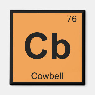Íman Cb - Música de Cowbell Símbolo da Tabela Periódica