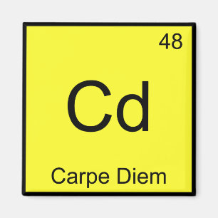 Íman Cd - Carpe Diem Chemistry Elemento Símbolo Engraça
