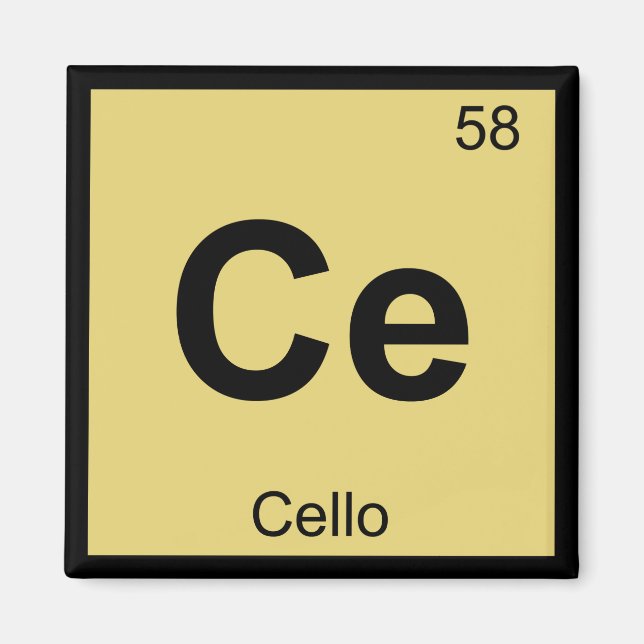 Íman Ce - Cello Music Chemistry Símbolo de Mesa Periódi (Frente)