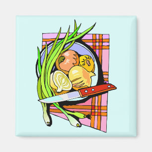 Íman Cebolas em fatias e batatas