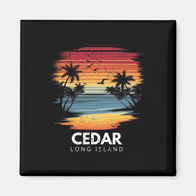 Íman Cedar Beach Long Island Prancha de Surfe Surfismo  (Frente)