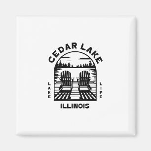 Íman Cedar Lake Illinois Ao Ar Livre Vintage