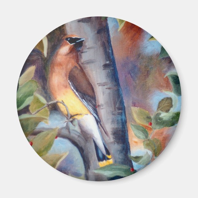 Íman Cedar Waxwing Magnet (Frente)
