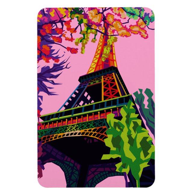 Íman Celebração Colorida da Torre Eiffel (Vertical)