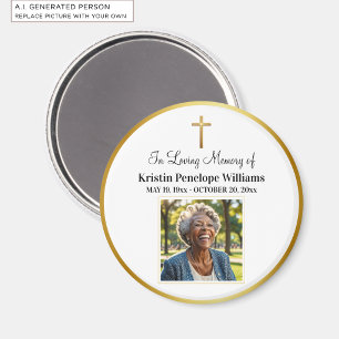 Íman Celebração da Vida Cruz de Ouro Foto Funeral