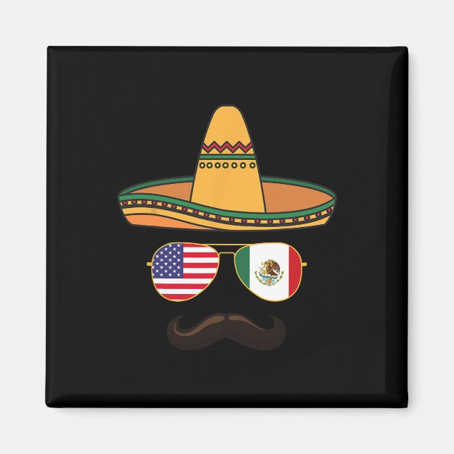 Íman Celebração de Cinco de Mayo Mexicano Americano 202 (Frente)