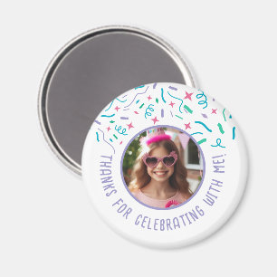 Íman Celebração de Confetti do Nome de Foto Personaliza