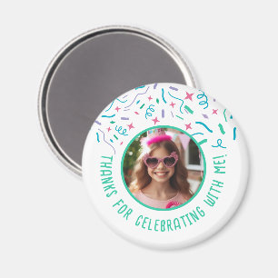 Íman Celebração de Confetti do Nome de Foto Personaliza