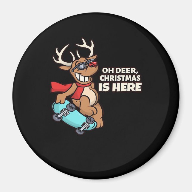 Íman Celebração de Natal Oh Deer Design de Feriado  (Frente)