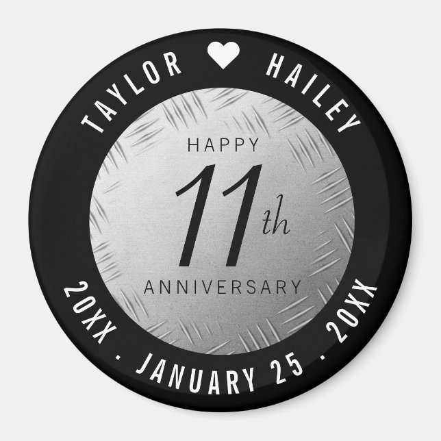 Íman Celebração do Aniversário do Casamento de Aço Eleg (Frente)