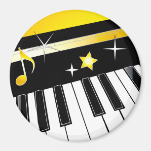 Íman Celebração do piano com acento Dourado