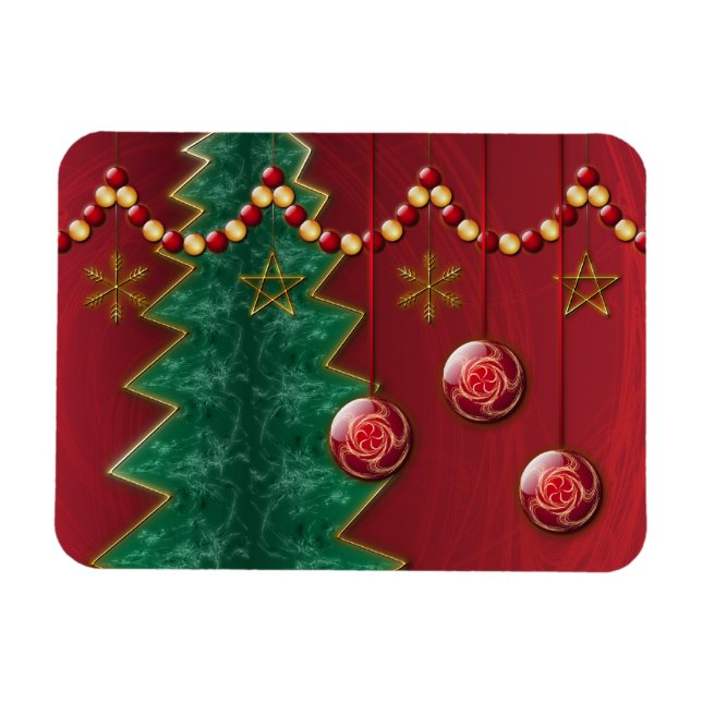 Íman Celebração Fractal Magneta Flexível de Natal (Horizontal)