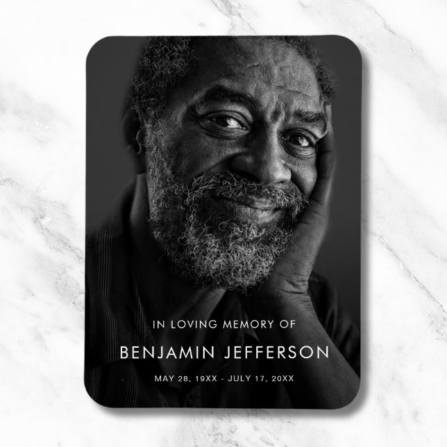 Íman Celebração Moderna Personalizada do Funeral da Vid (Photo Memorial Magnet)
