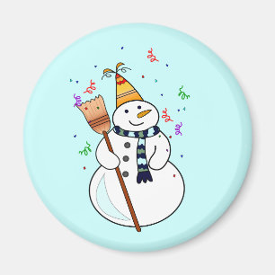 Íman Celebrando o imã Snowman