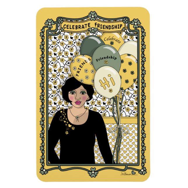 Íman Celebrar o Magnet do Refrigerador Friendship_C_4x6 (Vertical)