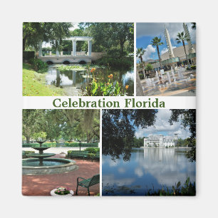 Íman Celebration Florida Square Magnet 4 Pictures