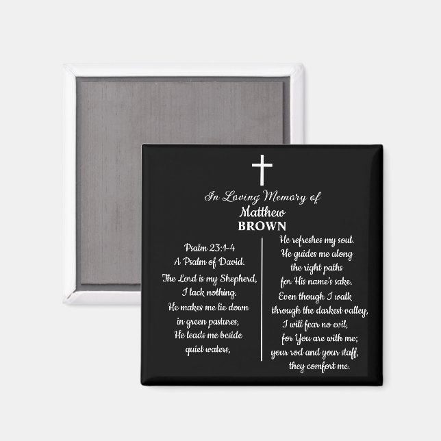 Íman Celebration Of Life Bible Verse Funeral Keepsake (Front/Back)