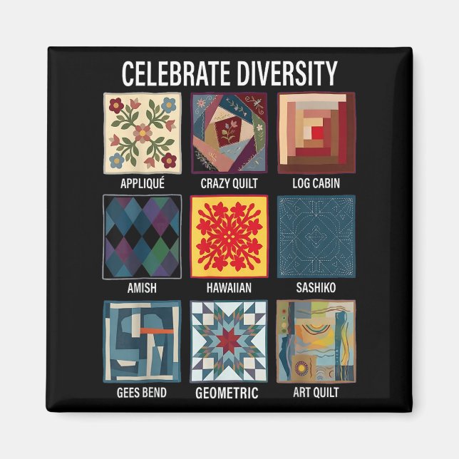 Íman Celebre a diversidade de artesanato de colcha de r (Frente)